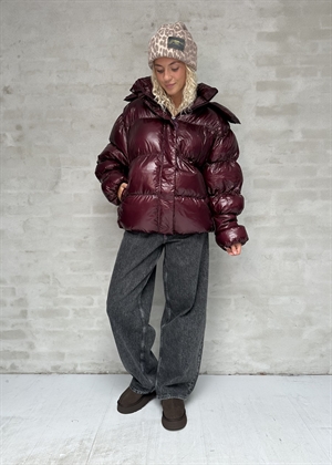 Active hood jakke Dark Burgundy Oval Square 